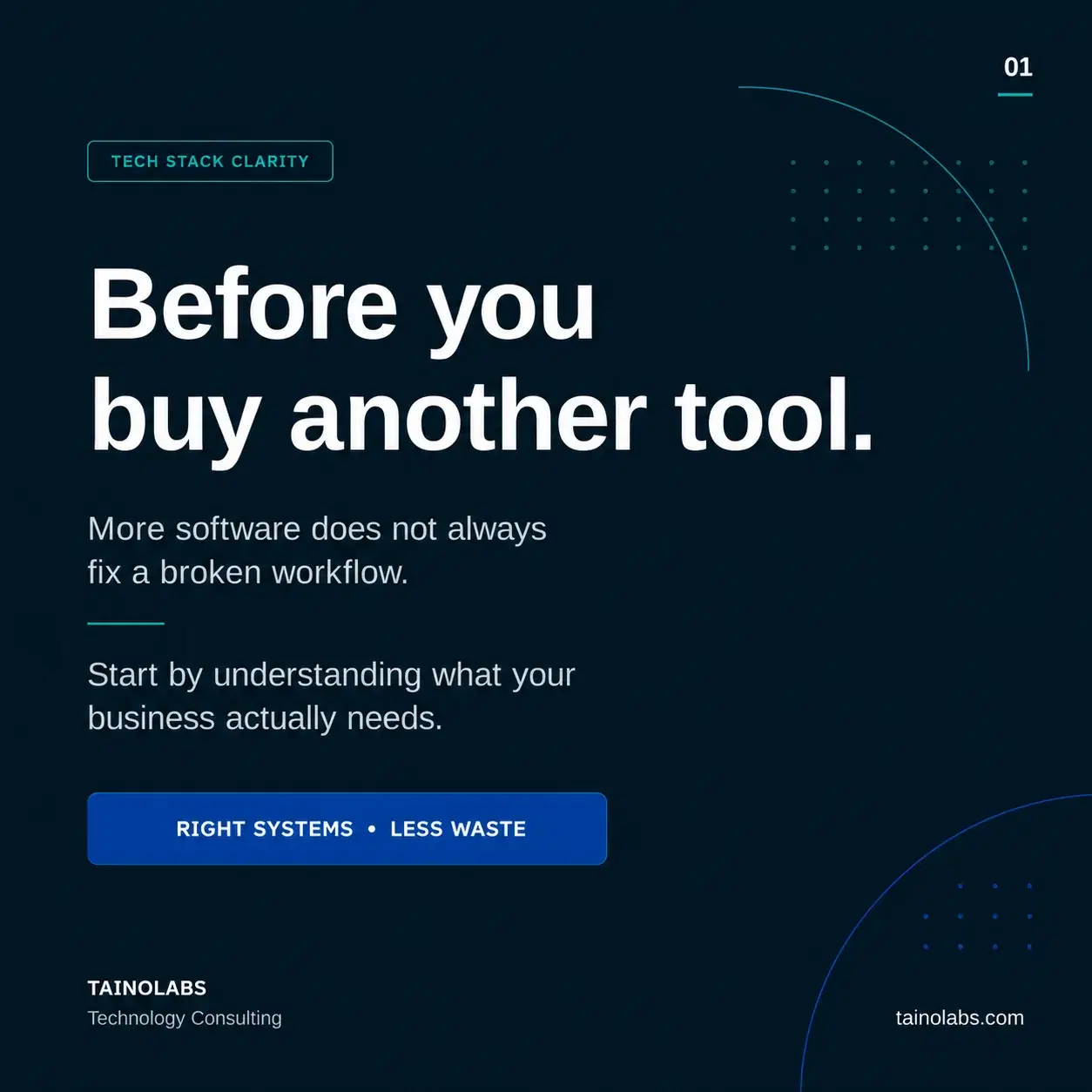 Before you buy another tool. More software does not always fix a broken workflow. Start by understanding what your business actually needs.